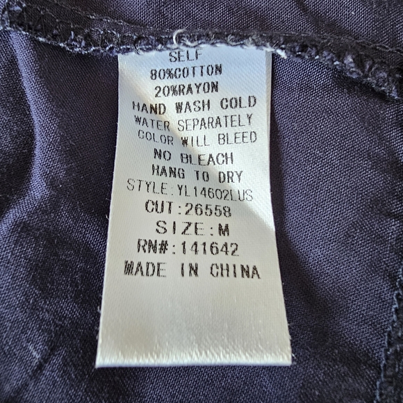 Lulu's Sleeveless Shift Navy Blue Cotton Blend Lace Accents Summer Short Dress M - Picture 10 of 11